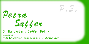 petra saffer business card